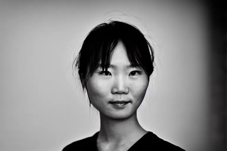 Image similar to black and white portrait photo of 张国荣, slight smile, natural light, low contrast, photo by Peter Lindbergh, 8K