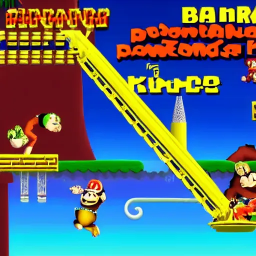 Image similar to Donkey Kong slips on a banana, Nintendo Power in-game screenshot