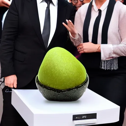 Image similar to elon musk as an avocado chair