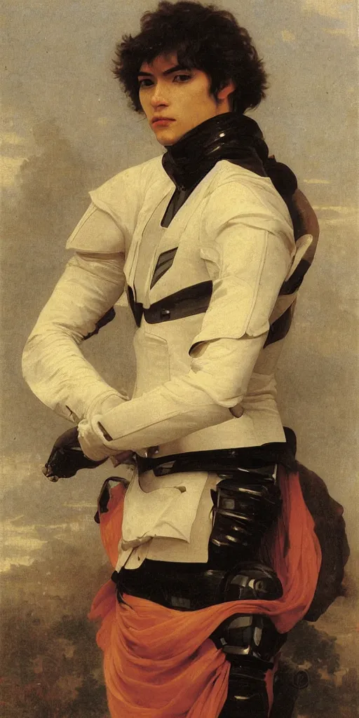 Image similar to portrait of a kamen rider, full set of equipment, helmet, majestic, solemn, by bouguereau