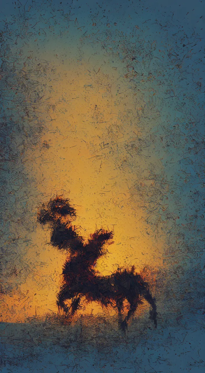 Image similar to pixel sorting in the style of ralph steadman, gearlord digital celluar automata, vivid dusk sunlight, color film grain, ultra realistic