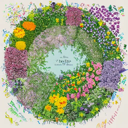 Image similar to Map of Earth made of flowers,