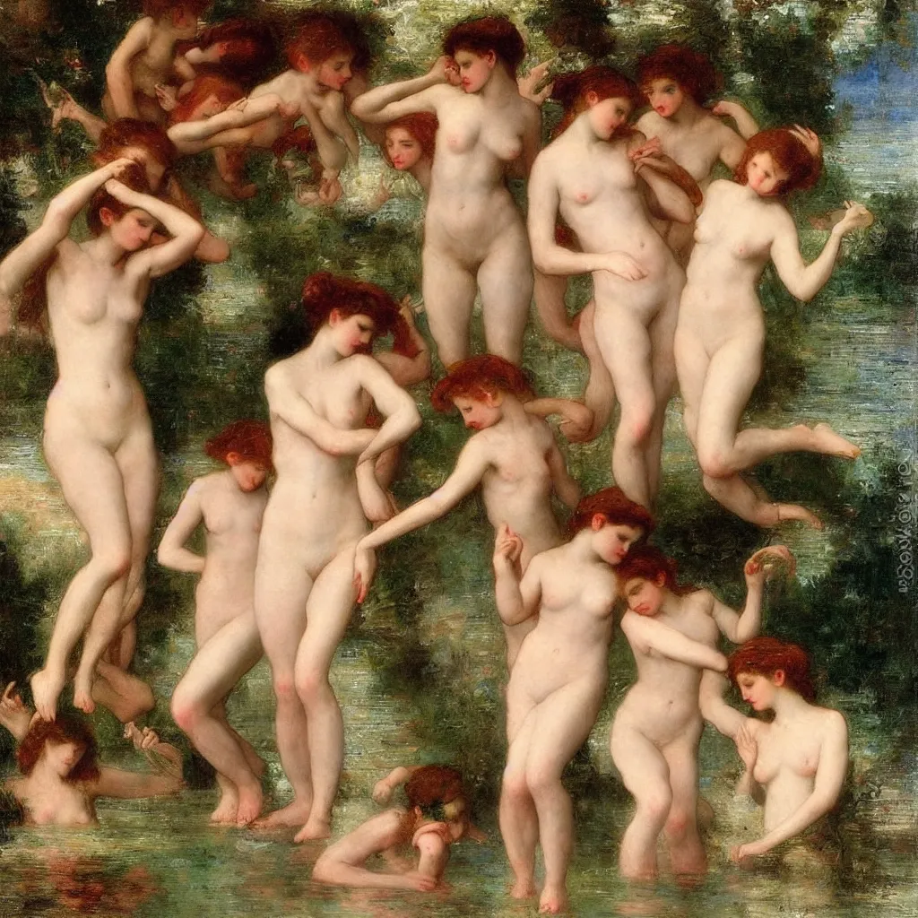 Image similar to sea nymphs painted by beauguereau