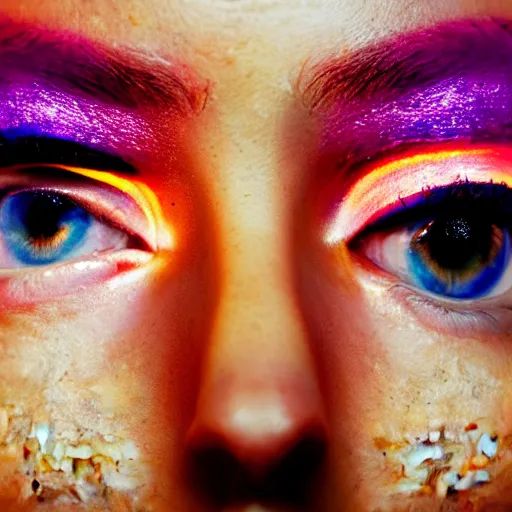 Prompt: beauty, third eyed humanoids eye forehead, wide portrait, vivid colors, thin wires, beautiful lighting