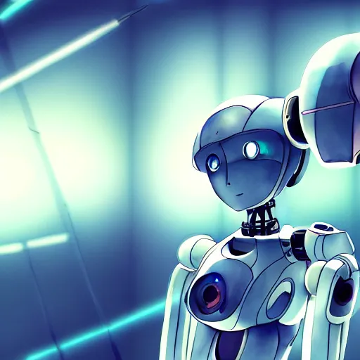 Image similar to a broken robot fixing itself, anime, pencil lines, light watercolour painting, pale sky, beautiful artwork, anime screenshot, tokyo