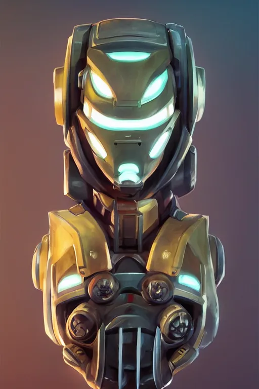 Image similar to epic mask helmet robot ninja portrait stylized as fornite style game design fanart by concept artist gervasio canda, behance hd by jesper ejsing, by rhads, makoto shinkai and lois van baarle, ilya kuvshinov, rossdraws global illumination radiating a glowing aura global illumination ray tracing hdr render in unreal engine 5