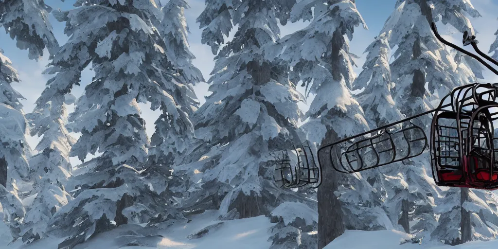 Prompt: spare parts for ski lift, fantasy style, 4 k,