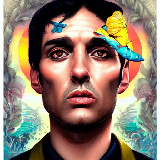 Image similar to Forestpunk Tony Montana portrait Pixar style, by Tristan Eaton Stanley Artgerm and Tom Bagshaw