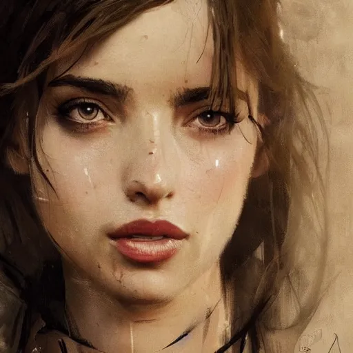 Prompt: portrait of beautiful happy young ana de armas, ethereal, half life 2, dishonored 2, painted by greg rutkowski,