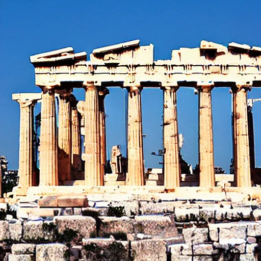 Prompt: Acropolis with among us impostor (Athens, Greece)