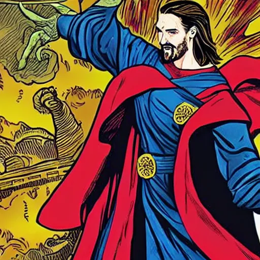 Image similar to Jesus as Dr Strange, matte