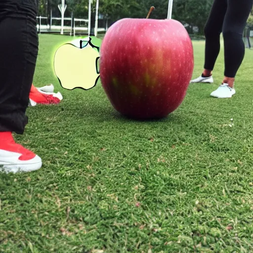 Image similar to an apple doing CrossFit