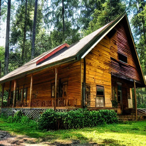 Image similar to house in forest, vhs