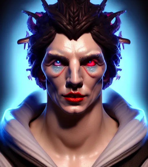 Image similar to zagreus, complex 3 d render, hyper detailed, ultrasharp, digital portrait, concept art, character design, illustration, studio lights, hyper realistic, ultra detailed, volumetric lighting, 8 k uhd post - production, artstation hq, unreal engine 5, unity engine