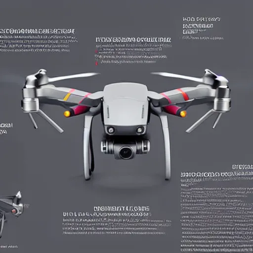 Image similar to a leonardo da vinci schematic of a DJI Mavic Mini 2 drone