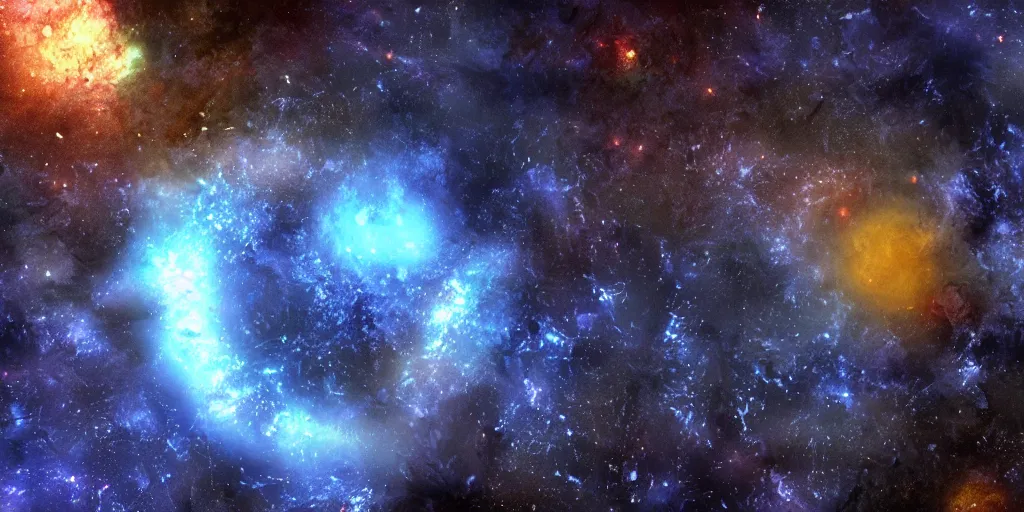 Prompt: view of the one spiral galaxy, deep space, dark space, unreal engine 5