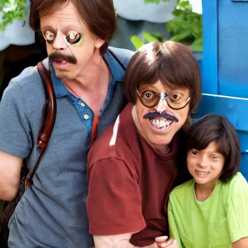 Prompt: Steve Buscemi as Dora, set photography