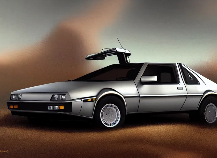 Image similar to wide view shot of a new car for 2 0 3 2 with offroad tires installed. style by petros afshar, christopher balaskas, goro fujita, and rolf armstrong. car design by delorean alpha and volvo.