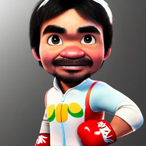 Image similar to manny pacquiao as a pixar disney character from up ( 2 0 0 9 ), unreal engine, octane render, 3 d render, photorealistic