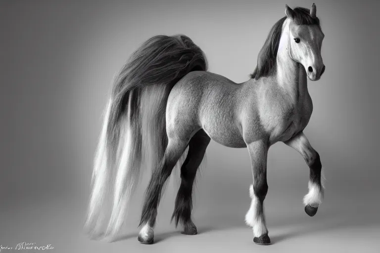 Prompt: Annie_Leibovitz boudoir_photo of Rainbow_Dash, My_Little_Pony_Friendship_is_Magic, oversized_hindquarters, Equine photography, hibited, grayscale