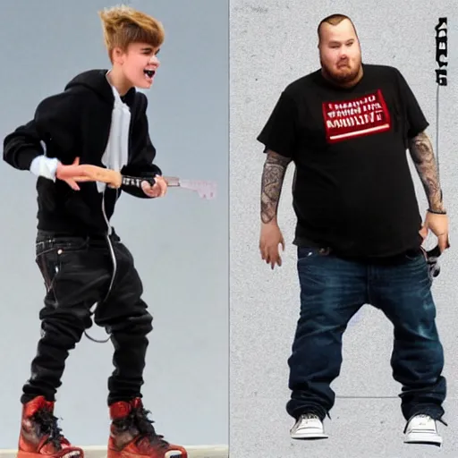 Prompt: Justin bieber as fat friki