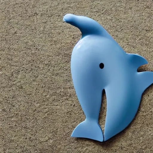 Image similar to a dolphin made of plastic