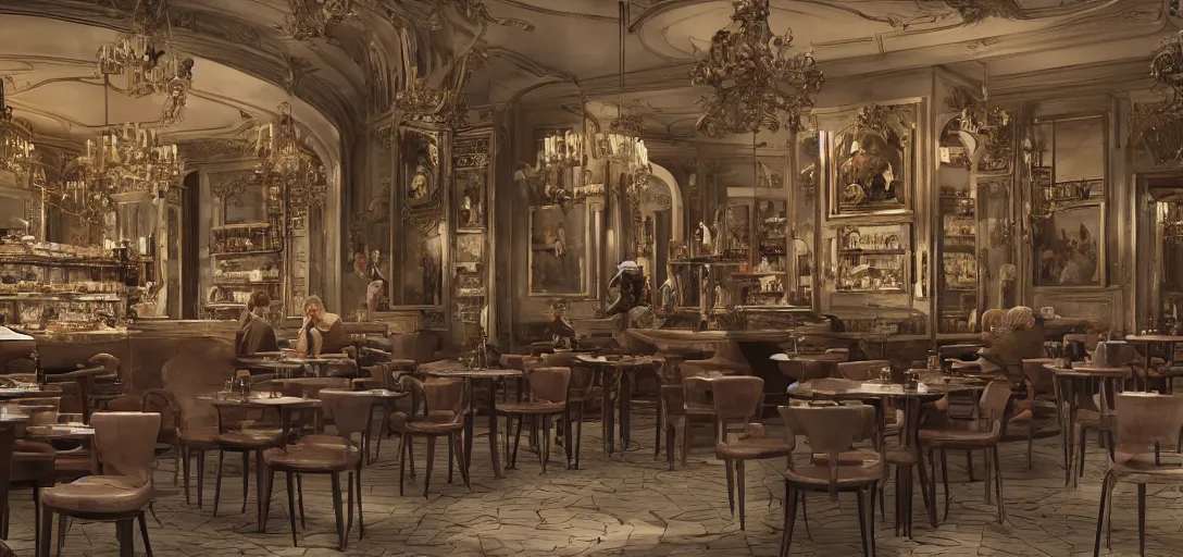 Prompt: a photorealistic render of a parisian cafe at lunch time but all the chairs look like the iron throne, iron throne from game of thrones, fancy french waiters, ultra detailed face, 8 k, artstation, volumetric lighting, smooth, highly detailed, octane render, by andres rocha and albert bierstadt and greg rutkowski