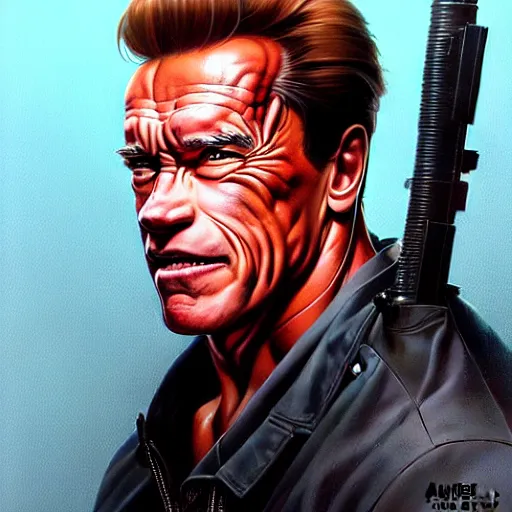 Image similar to arnold schwarzenegger, portrait shinkai makoto studio ghibli studio key hideaki anno sakimichan stanley artgerm lau rossdraws james jean marc simonetti elegant highly detailed digital painting artstation pixiv