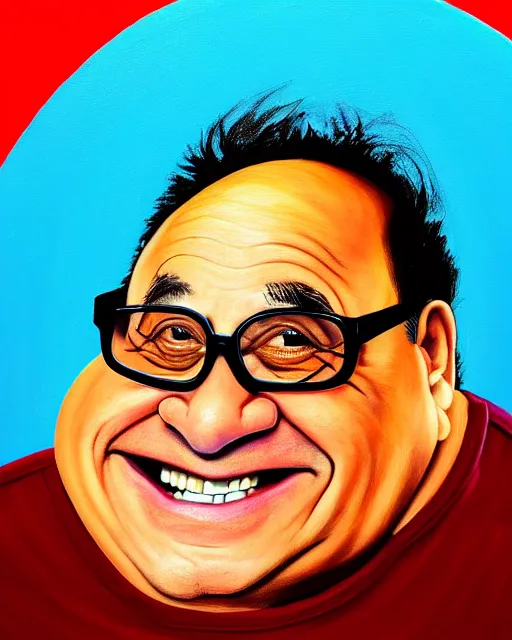 Image similar to painting portrait of danny devito as an egg, cartoon, warm lighting, danny devito has an egg body, movie poster, illustration by bartek fedyczak, erak note, tooth wu, neil richards, kan liu, siwoo kim, jisu choe, trending on art station