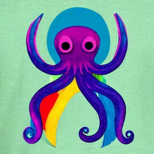 Prompt: rainbow cosmic octopus