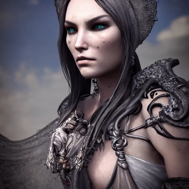 Prompt: perfectly centered close up portrait, death, highly detailed, character concept, unreal engine 5, candid photography, by anne stokes