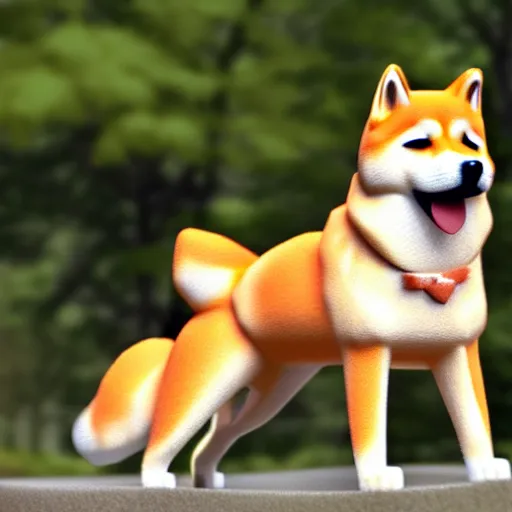 Prompt: shiba inu dog with kitsune fox