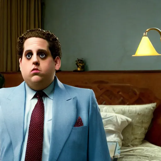 Image similar to jonah hill as borat in borat, 8k resolution, full HD, cinematic lighting, award winning, anatomically correct