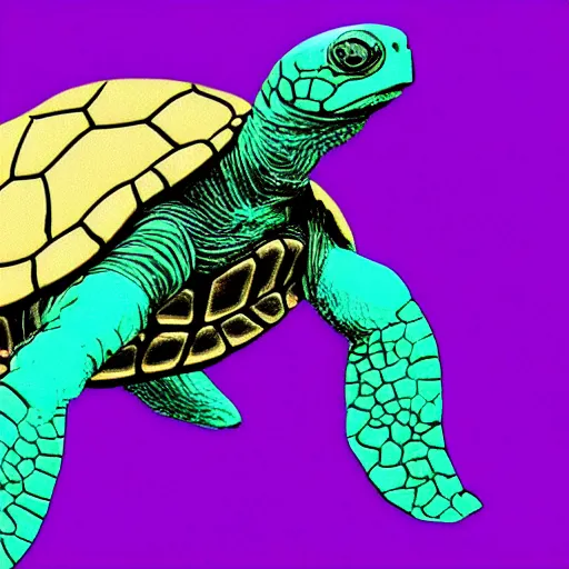 Prompt: vapor wave turtle