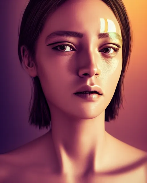 Prompt: realistic portrait of futuristic woman, ultra realistic, 8k