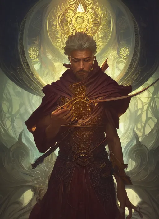 Image similar to photography of tarot card emperor, deep focus, d & d, fantasy, intricate, elegant, highly detailed, digital painting, artstation, concept art, matte, sharp focus, illustration, hearthstone, art by artgerm and greg rutkowski and alphonse mucha