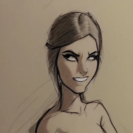 Image similar to milt kahl sketch of victoria justice as princess padme from star wars episode 3