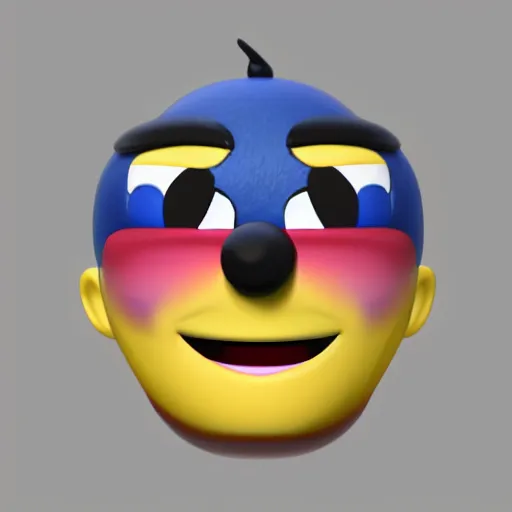 Image similar to 3 d model of a sob emoji, blender render, fully in frame