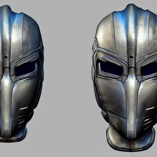 Image similar to photo realistic!! cyborg balaclava designs, very symmetrical, mecha inspired, unreal engine