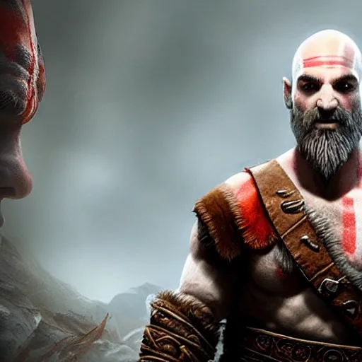 Image similar to bill murray as the protagonist of god of war, screenshot
