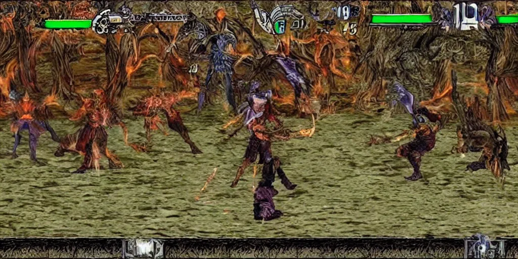 Image similar to elden ring gameplay on playstation 1 ( 1 9 9 5 )