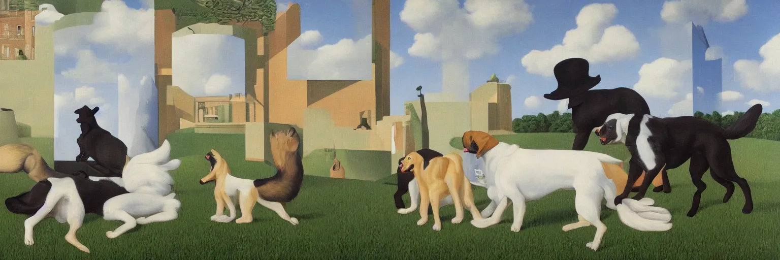 Prompt: dog painting magritte