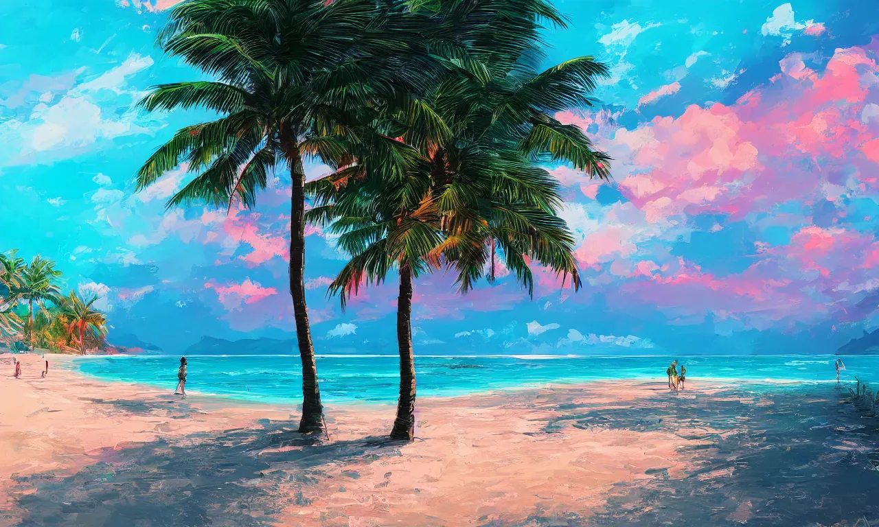 Image similar to paradise beach by alena aenami artworks in 4 k