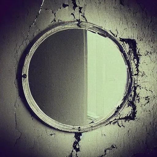 Prompt: “ uncontrollable fear, dissociated reflection in shattered mirror, starting to disappear ”