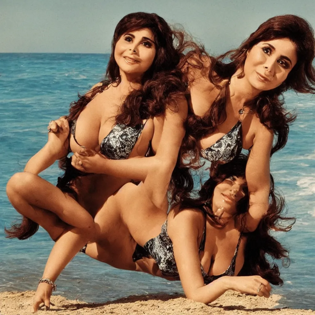 Prompt: soad hosny as beach bum