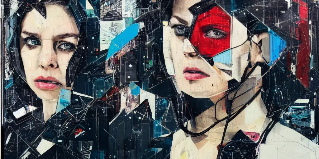 Image similar to a portrait of a single female android, by MARVEL comics and Sandra Chevrier, pinhole camera