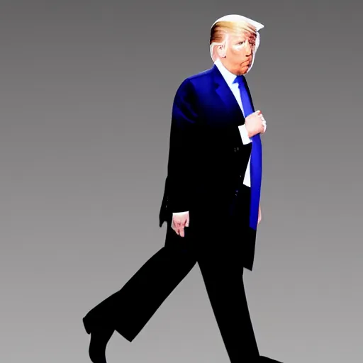 Prompt: donald trumps hair with legs walking off of his head