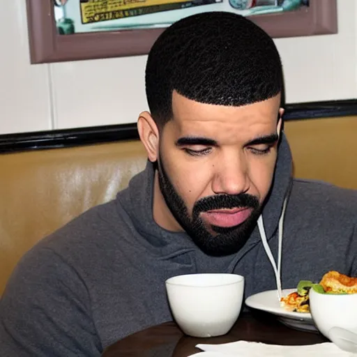 Image similar to drake at a diner