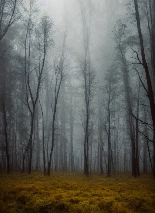 Image similar to a picture of a forest with a sky background, a detailed matte painting by elsa bleda, featured on unsplash, tonalism, soft mist, mist, made of mist