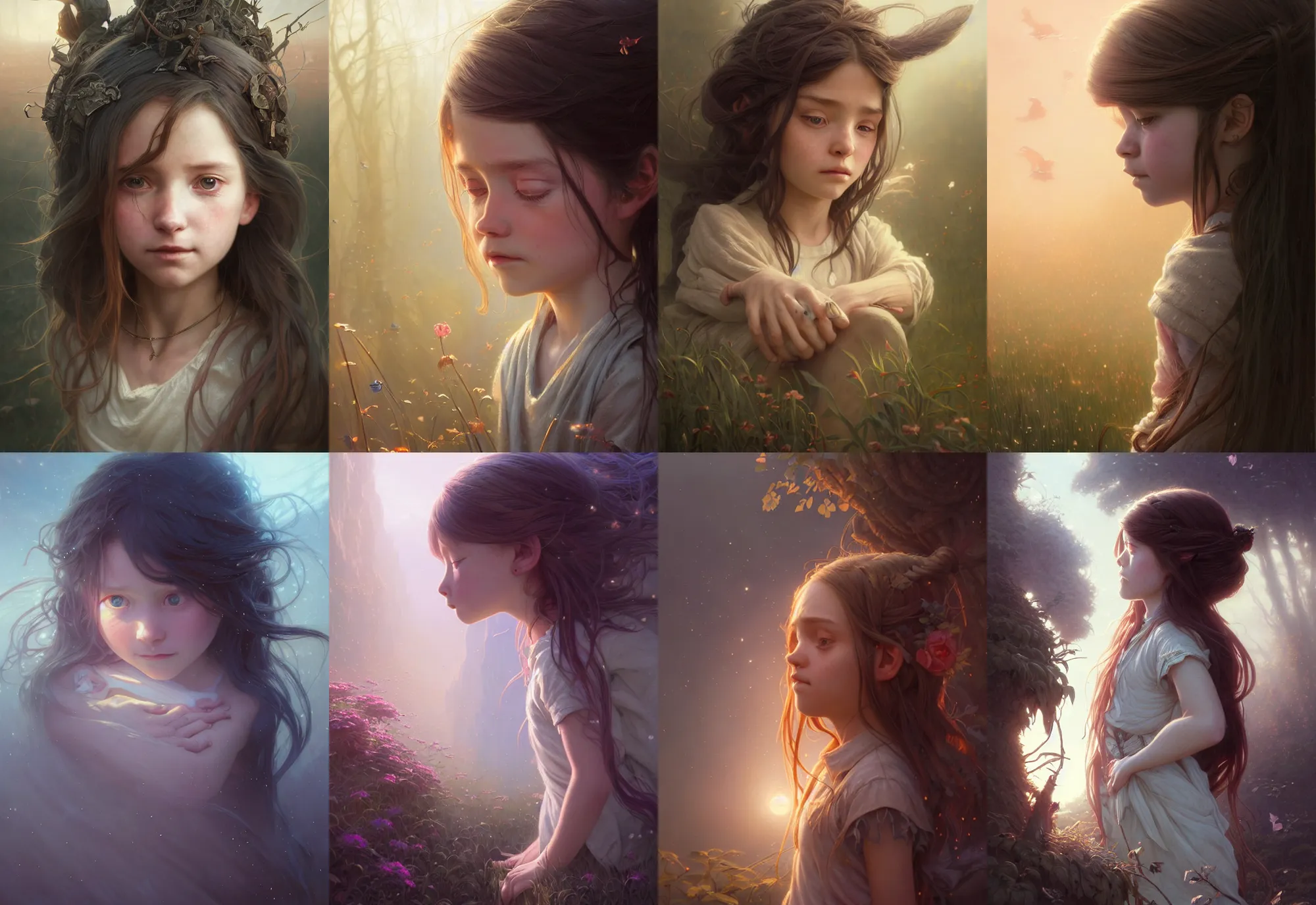 Prompt: highly detailed portrait of a tired little girl with long hairs, stephen bliss, unreal engine, fantasy art by greg rutkowski, loish, rhads, ferdinand knab, makoto shinkai and lois van baarle, ilya kuvshinov, rossdraws, tom bagshaw, alphonse mucha, global illumination, radiant light, detailed and intricate environment